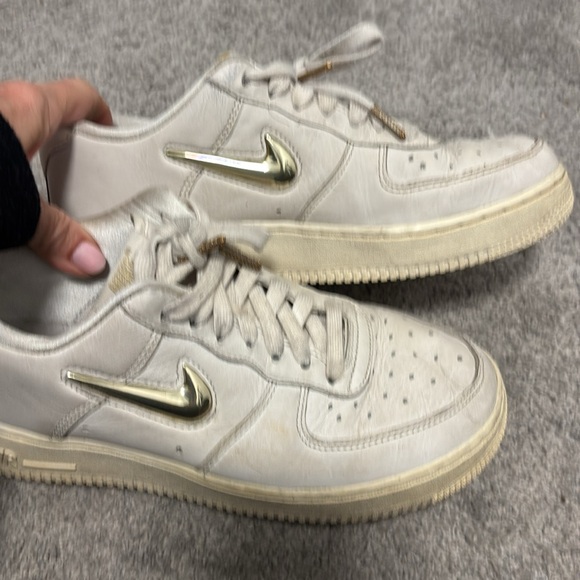 Nike WMNS Air Force 1 '07 Premium LX Cream and Gold Sneakers - Picture 7 of 10